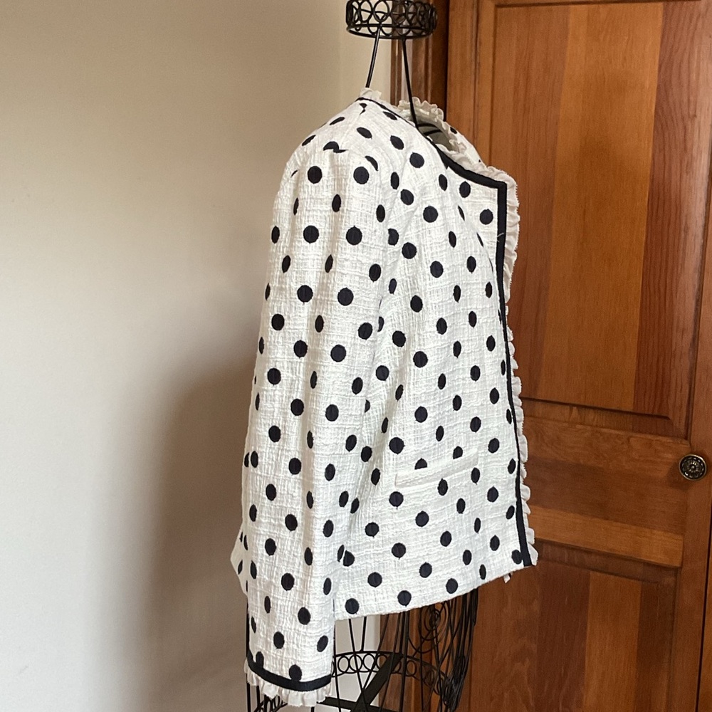 NWT Women's J Crew Polka Dot Ladies Jacket, Size 4 - Picture 6 of 7